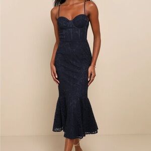 Lulu’s Navy Lace Formal Dress